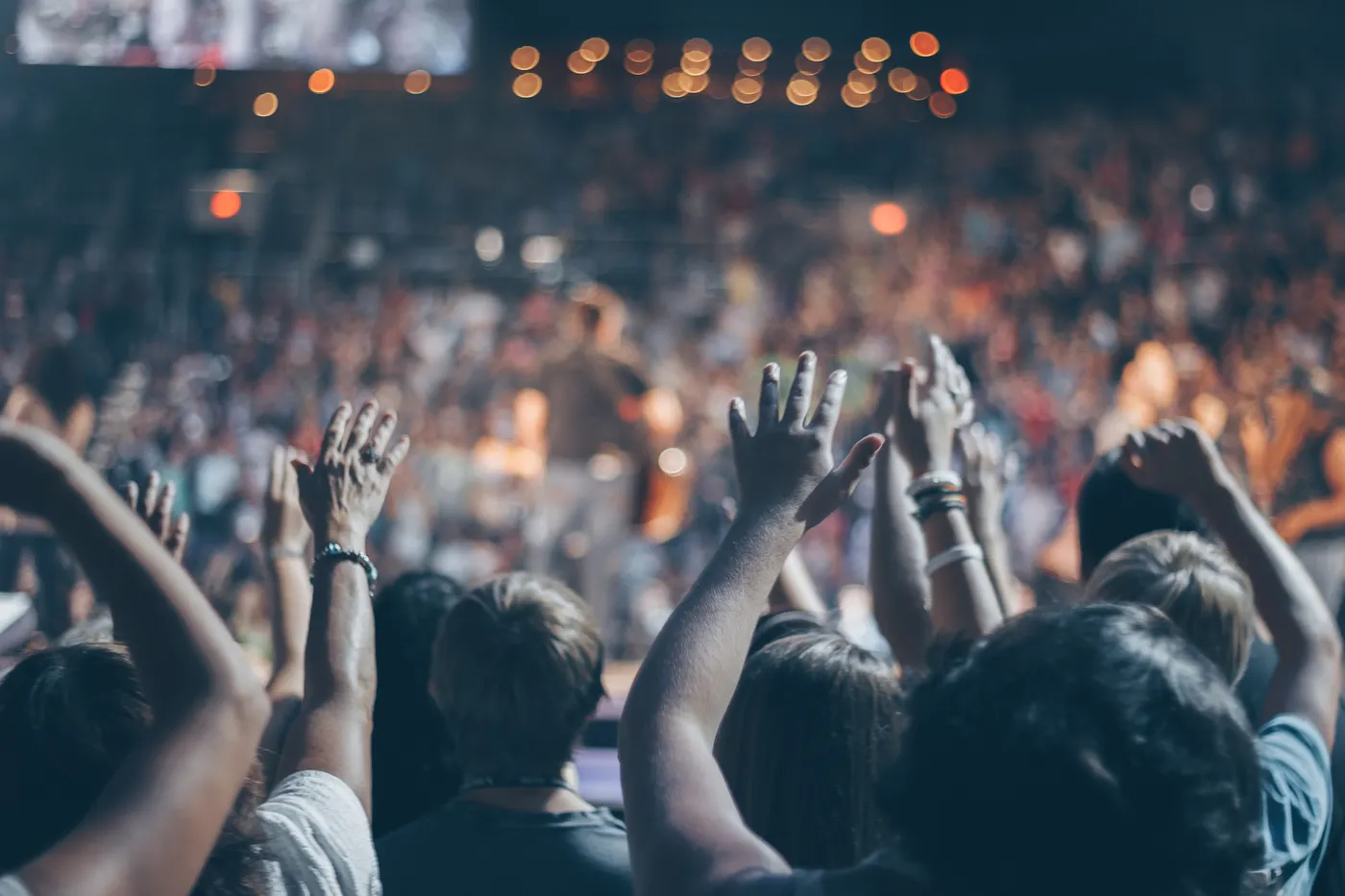 Crowd participating in a vibrant live brand experience